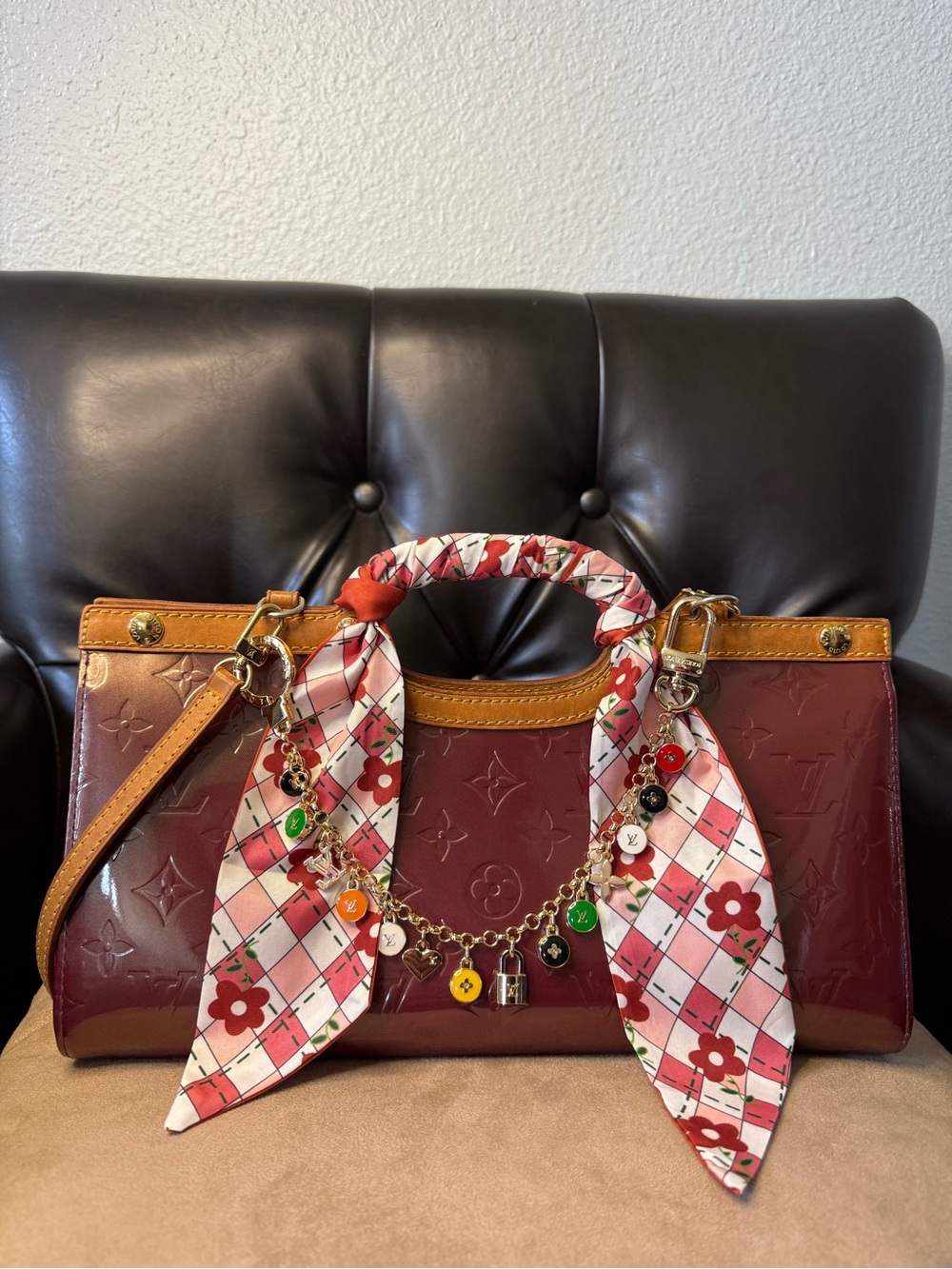 💯AUTHENTIC LOUIS VUITTON ROXBURY VERNIS DRIVE 2WAY SHOULDER BAG/CLUTCH